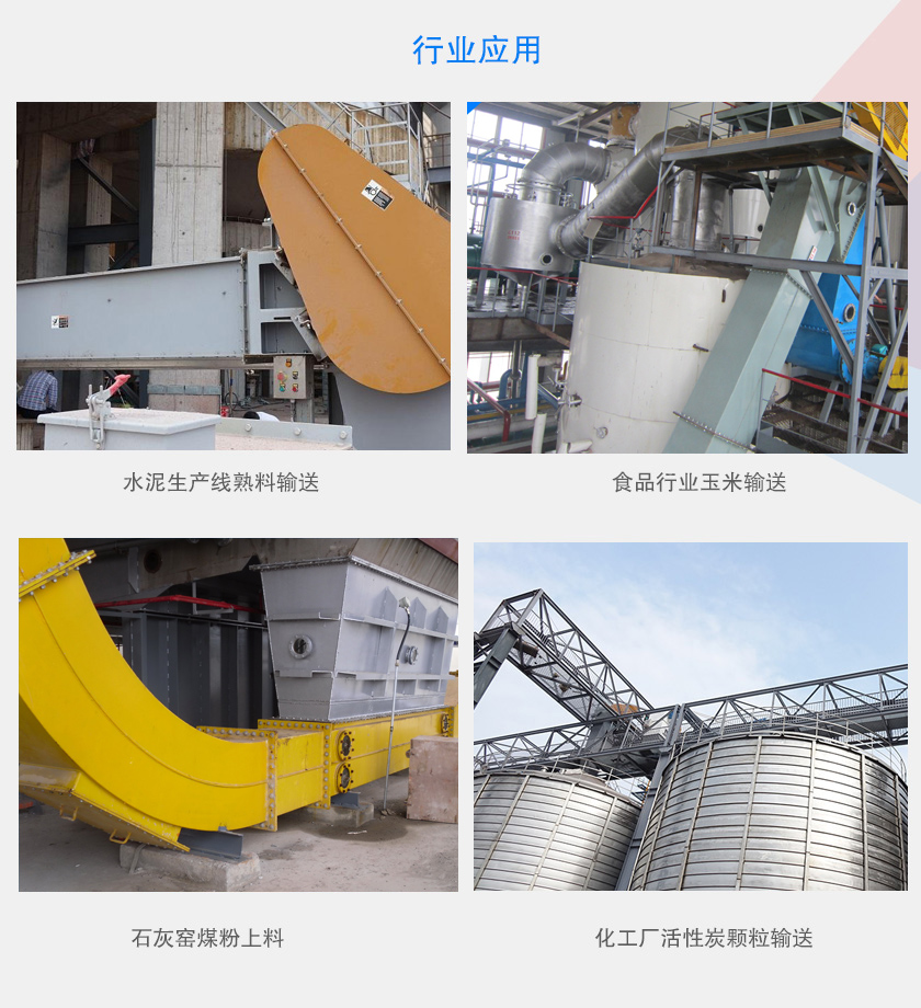 可以水平、傾斜或垂直布置，主要用于水泥、食品、化工、煤炭等行業(yè)